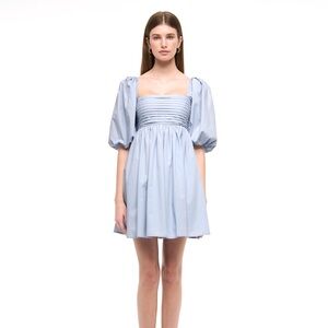 Abercrombie Emerson Poplin Puff Sleeve Mini Dress -sz Small Tall